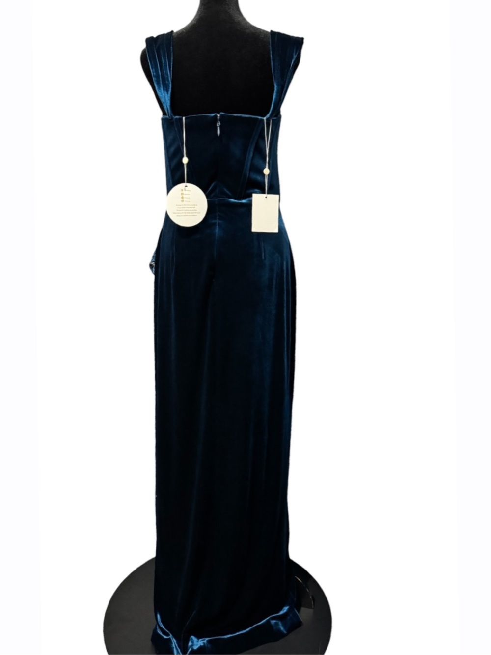 Miss Circle Odilia Teal Velvet Corset Maxi Dress Formal Evening Women’s L NWT - Picture 6 of 9
